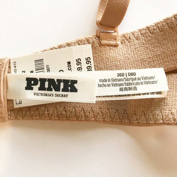 PINK Victoria's Secret NWT Strapless Push-Up Bra Nude Underwire Womens 36D - Picture 7 of 8